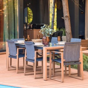 Zestaw Mebli Ogrodowych Jadalnianych DUISBURG dla 8 Osób Stół i 8 Foteli ANTRACYT / BRĄZOWY 2