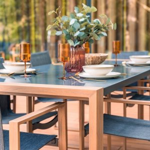 Zestaw Mebli Ogrodowych Jadalnianych DUISBURG dla 8 Osób Stół i 8 Foteli ANTRACYT / BRĄZOWY 6