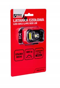 LATARKA CZOŁOWA LED Z AKU. I CZUJNIKIEM RUCHU 800LM 7
