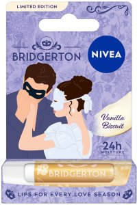 NIVEA_Bridgerton Edition pielęgnująca pomadka do ust Vanilla Biscuit 4,8g 2