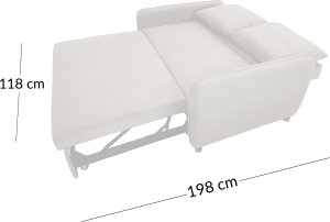 Sofa wypoczynkowa Lotus do spania velvet kanapa taupe 8