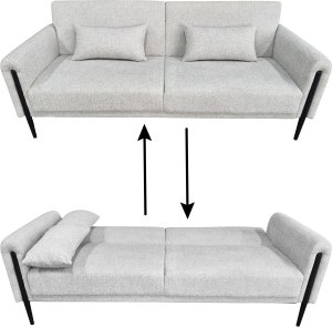 Sofa wypoczynkowa Dalia j. szara z funkcją spania kanapa szenilowa 4