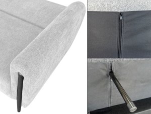 Sofa wypoczynkowa Dalia j. szara z funkcją spania kanapa szenilowa 5