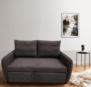 Sofa wypoczynkowa Lotus do spania velvet kanapa brąz 3