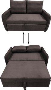 Sofa wypoczynkowa Lotus do spania velvet kanapa brąz 5