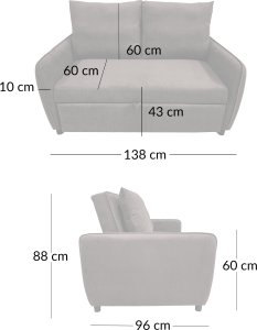 Sofa wypoczynkowa Lotus do spania velvet kanapa brąz 9