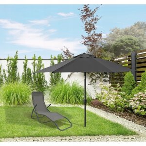 Parasol ogrodowy Black Forest, składany 3m duży grafitowy 3