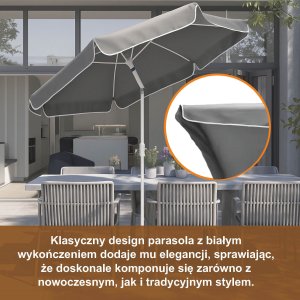 Parasol ogrodowy składany Black Forest, 2m szary 11