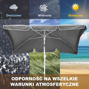 Parasol ogrodowy składany Black Forest, 2m szary 12