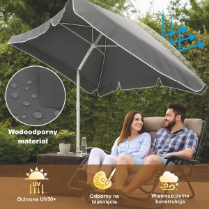 Parasol ogrodowy składany Black Forest, 2m szary 7