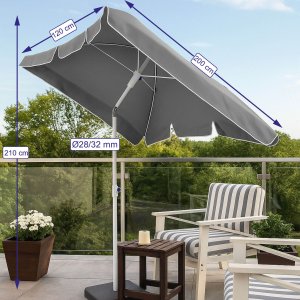 Parasol ogrodowy składany Black Forest, 2m szary 8