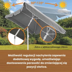 Parasol ogrodowy składany Black Forest, 2m szary 9