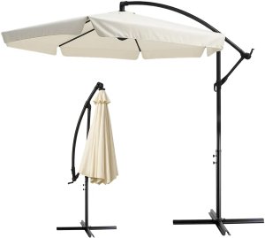 Parasol ogrodowy Black Forest, z boczkami na wysięgniku 3m duży beżowy 6