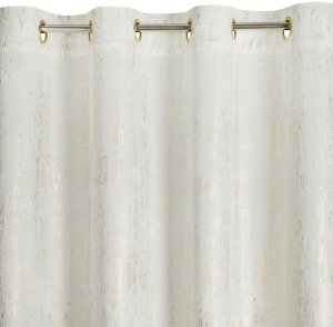Zasłona gotowa DARA 140x250 kremowa złoty nadruk przelotki 4