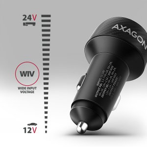 Ładowarka Axagon AXAGON PWC-PQ48, ładowarka samochodowa 48W, wyjście USB-A + USB-C, PD3.0/PPS/QC4+/SFC/Apple 2