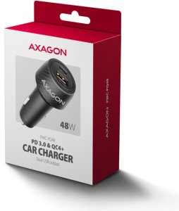 Ładowarka Axagon AXAGON PWC-PQ48, ładowarka samochodowa 48W, wyjście USB-A + USB-C, PD3.0/PPS/QC4+/SFC/Apple 4