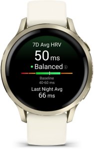 Smartwatch Garmin Venu 4 inteligentny zegarek 41 mm kolor złotego księżyca z kości silikonowym paskiem 2