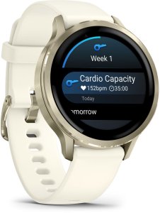 Smartwatch Garmin Venu 4 inteligentny zegarek 41 mm kolor złotego księżyca z kości silikonowym paskiem 3