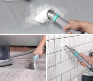 HAUSHOF StainZapper Vapo Myjka Parowa 1200W Auto Dywany Płyn 750ml zestaw 2
