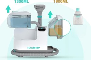 HAUSHOF StainZapper Vapo Myjka Parowa 1200W Auto Dywany Płyn 750ml zestaw 4
