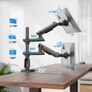 HUANUO Podwójny Uchwyt na Monitor 13-49" Ultrawide do 18kg regulowany 4