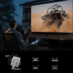 JMGO N1S 4K Mini Projektor potrójny laser 1100 lumenów ISO 3840x2160 10W 4