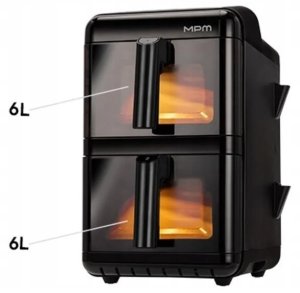 Frytkownica beztłuszczowa MPM MFR-13 Urządzenie do gotowania na gorącym powietrzu 12L (2 x 6L) 3000W MFR-13 (5903151079114) 2