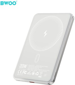BWOO P79 ultracienki powerbank 5000mAh z ładowaniem magnetycznym jasno szary 4