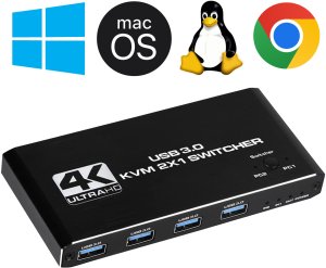 Przełącznik KVM switch HDMI, 4xUSB 3.0 4
