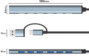 HUB USB-C 7*USB-A 3