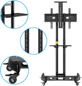 Stojak do telewizora 32"-70", na kółkach, do 45,5kg, VESA, regulacja 5