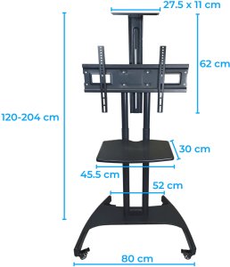 Stojak do telewizora 32"-70", na kółkach, do 45,5kg, VESA, regulacja 7