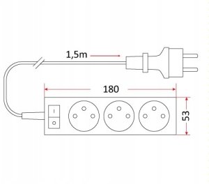 Przedłużacz PM/3-3-1,5M+W 3x1,5 BIAŁY Rum-Lux 5