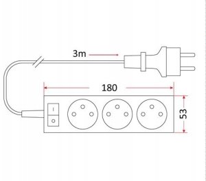 Przedłużacz PM/3-3-3M+W 3x1,5 BIAŁY Rum-Lux 5