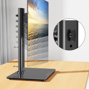 Triadyn Podstawka Noga Uchwyt Biurkowy SoloBase R do Pojedynczego Monitora Telewizora 13-32" Ergonomiczny Regulowany Obrotowy TRD-BLK-R1ST-13"-32" 2