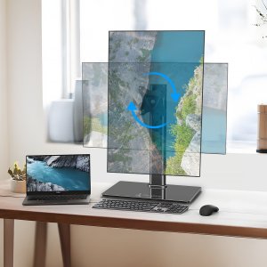 Triadyn Podstawka Noga Uchwyt Biurkowy SoloBase R do Pojedynczego Monitora Telewizora 13-32" Ergonomiczny Regulowany Obrotowy TRD-BLK-R1ST-13"-32" 3