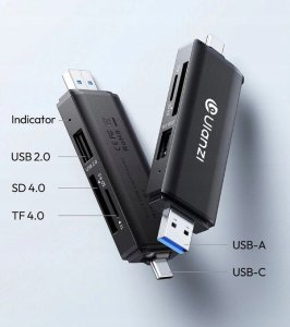 Czytnik Kart Pamięci 3w1 Sd / Microsd / Usb Na Port Usb-c Usb-a Ulanzi Cr3 5