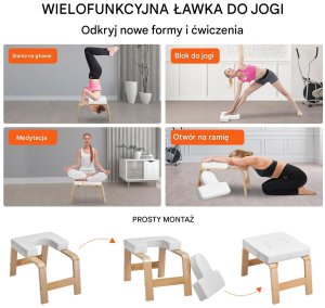 Ławka do Jogi Wielofunkcyjna Biała Udźwig 136 kg 5