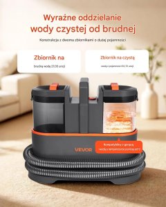 Odkurzacz piorący do dywanów 1.5L przenośny 11.5Kpa do tapicerki i auta 5