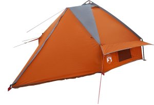 vidaXL Namiot Teepee dla 8 osób z dachem Szary i pomarańczowy 4