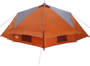 vidaXL Namiot Teepee dla 8 osób z dachem Szary i pomarańczowy 6