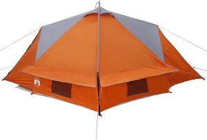 vidaXL Namiot Teepee dla 4 osób z dachem Szary i pomarańczowy 6