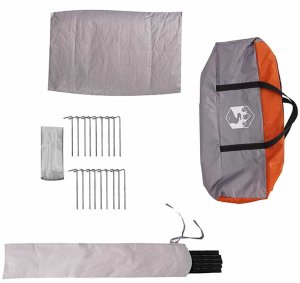 vidaXL Namiot Teepee dla 4 osób z dachem Szary i pomarańczowy 10