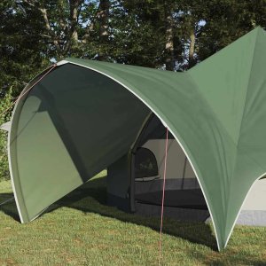vidaXL Namiot Teepee dla 5 osób Zielony i szary 600 x 600 x 347 cm 3