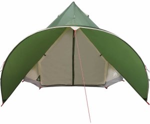 vidaXL Namiot Teepee dla 5 osób Zielony i szary 600 x 600 x 347 cm 5
