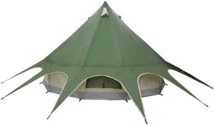 vidaXL Namiot Teepee dla 5 osób Zielony i szary 600 x 600 x 347 cm 8