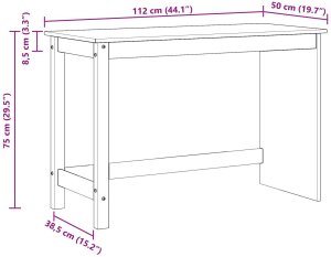Biurko vidaXL Czarne 112 cm x 50 cm 7