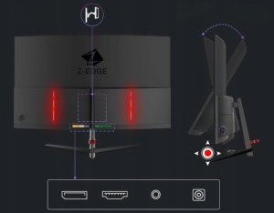 Z-Edge 27" Monitor Gamingowy 200Hz 1500R VA 1ms sRGB 99% DP 1.4 FHD 2