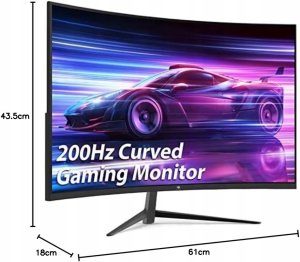 Z-Edge 27" Monitor Gamingowy 200Hz 1500R VA 1ms sRGB 99% DP 1.4 FHD 5