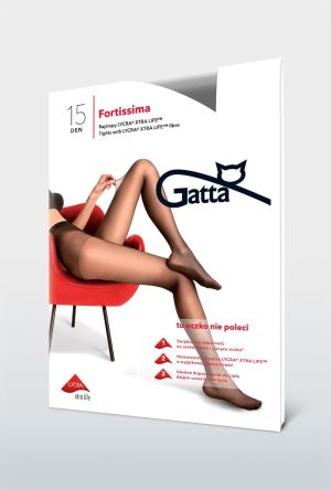 Gatta FORTISSIMA 15 Rajstopy gładkie 3D GRAFIT 15 DEN r. 3-M 1